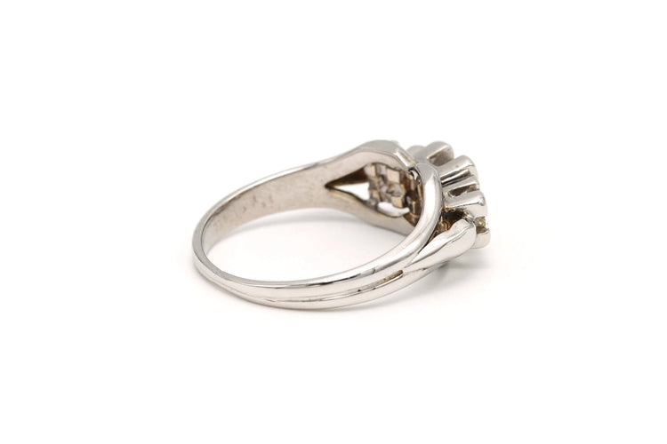 Bague 53 Art Déco - Bague en or blanc 18 carats et diamants 58 Facettes 20428