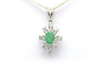 Pendentif Pendentif contemporain en or blanc 18 carats, émeraude et diamants 58 Facettes 20665