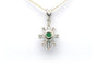 Pendentif Pendentif contemporain en or blanc 18 carats, émeraude et diamants 58 Facettes 20665