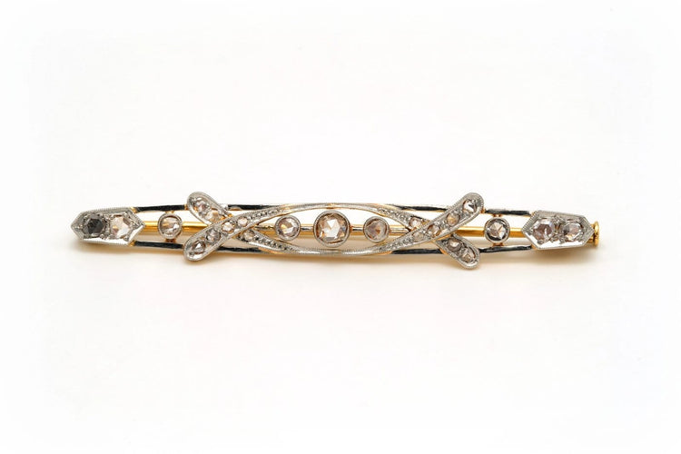 Broche Broche Art déco en or blanc et jaune 18 carats sertie de diamants 58 Facettes 20675