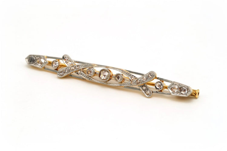 Broche Broche Art déco en or blanc et jaune 18 carats sertie de diamants 58 Facettes 20675
