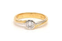 Bague 55 Bague contemporaine en or jaune et blanc 18 carats et diamant 58 Facettes 20975