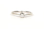 Bague 49 Solitaire contemporain en or blanc 18 carats avec diamant taille brillant 58 Facettes 21205