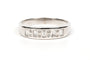 Bague 56 Alliance demi-américaine en or blanc et diamants 58 Facettes 19361