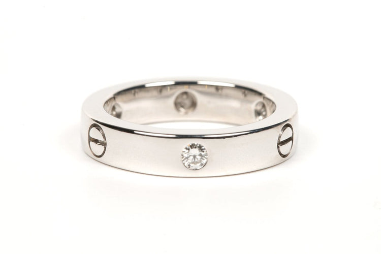Bague 49 Bague contemporaine en or blanc 18 carats, diamants taille brillant (environ 0,12 ct) 58 Facettes B415