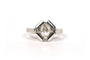 Bague 53 Bague Art déco en or blanc 18 carats, diamant taille rose 58 Facettes B446