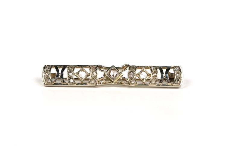 Broche Art déco - Broche en or blanc 18 carats et diamants taille rose 58 Facettes 21220