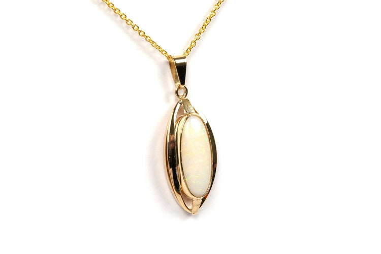 Pendentif Pendentif des années 70 en or jaune 18 carats avec opale 58 Facettes 21735