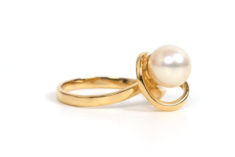 Bague 51 Années 70 - Bague en or jaune et perle 58 Facettes 21857