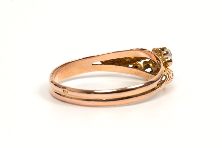 Bague 61 Art Déco - Bague en or jaune 18 carats et perles 58 Facettes B468
