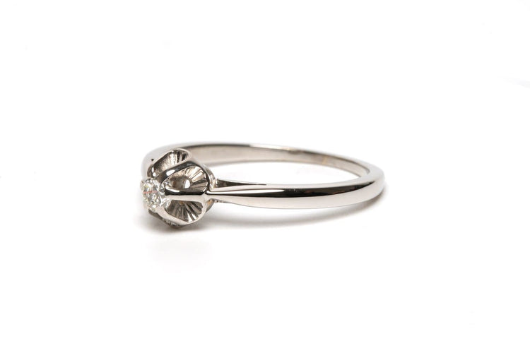 Bague 54 Art déco - Bague en or blanc 18 carats et diamant 58 Facettes 21855