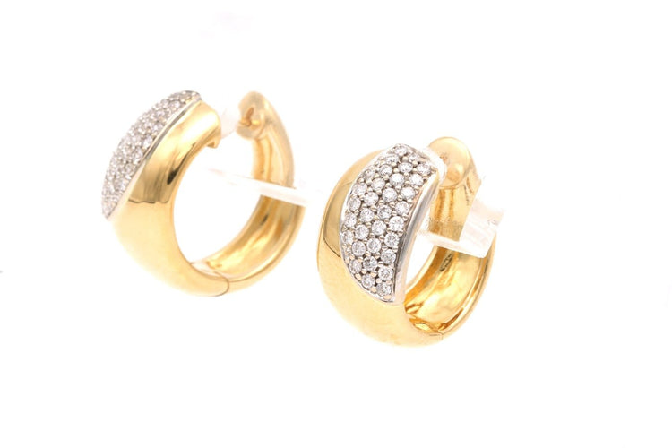 Boucles d'oreilles Boucles d’oreilles contemporaines en or jaune 18 carats, diamants taille brillant 58 Facettes 21900