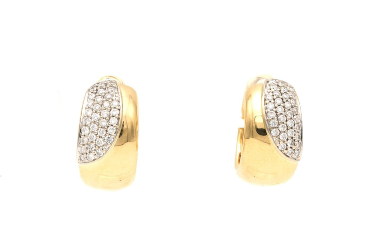 Boucles d'oreilles Boucles d’oreilles contemporaines en or jaune 18 carats, diamants taille brillant 58 Facettes 21900
