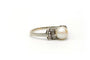 Bague 55 Bague Art déco en or blanc avec perle et diamants 58 Facettes 22271