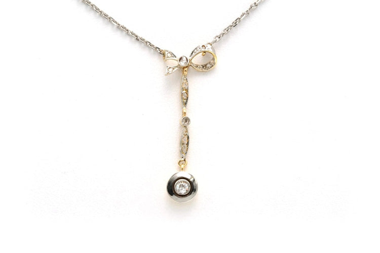 Collier Art Nouveau - Collier en or blanc 18 carats, argent et diamants 58 Facettes 20045