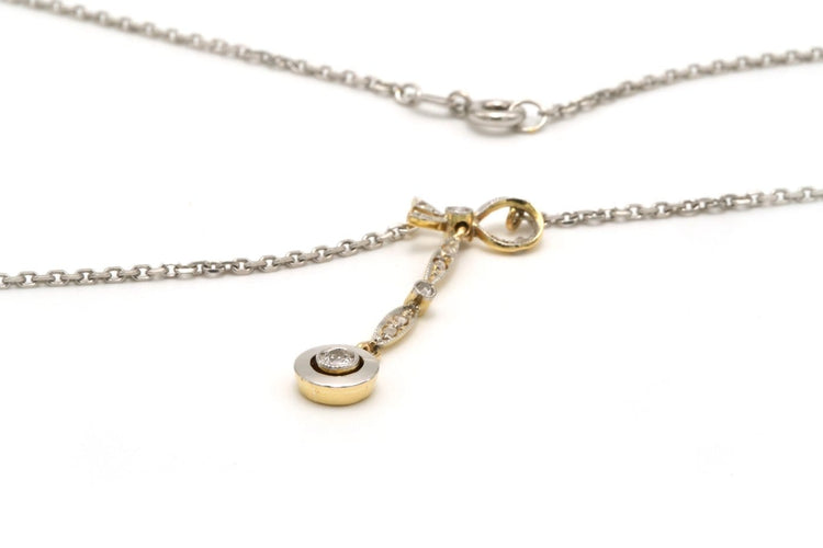 Collier Art Nouveau - Collier en or blanc 18 carats, argent et diamants 58 Facettes 20045