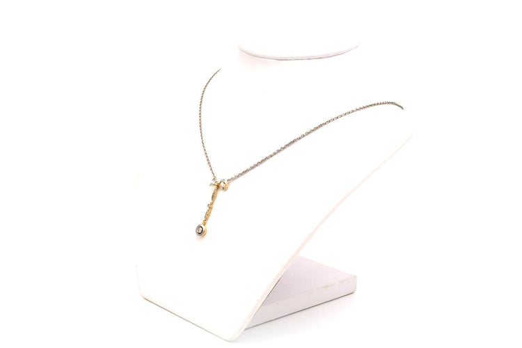 Collier Art Nouveau - Collier en or blanc 18 carats, argent et diamants 58 Facettes 20045