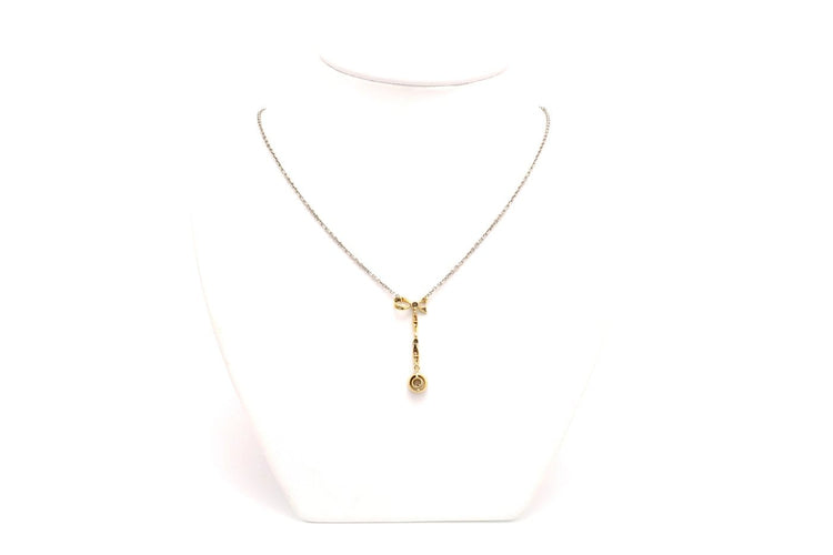 Collier Art Nouveau - Collier en or blanc 18 carats, argent et diamants 58 Facettes 20045