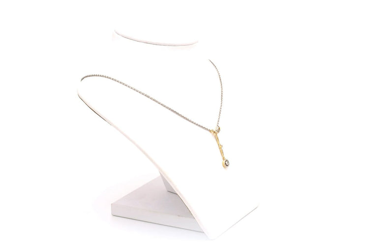 Collier Art Nouveau - Collier en or blanc 18 carats, argent et diamants 58 Facettes 20045