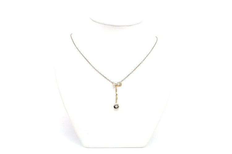 Collier Art Nouveau - Collier en or blanc 18 carats, argent et diamants 58 Facettes 20045