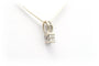Pendentif Pendentif contemporain en or blanc 18 carats serti de diamants taille princesse et brillant 58 Facettes 22295