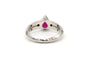 Bague 56 Bague contemporaine en or blanc 18 carats, rubis et diamants 58 Facettes 22260