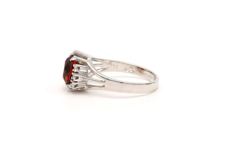 Bague 53 Bague 1970 en or blanc, citrine et diamants 58 Facettes B623
