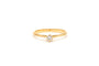 Bague 51 Solitaire contemporain en or jaune 18 carats, diamant taille brillant 0,1 ct 58 Facettes 21754