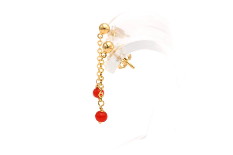 Boucles d'oreilles Boucles d'oreilles contemporaines en or jaune 18 carats et corail 58 Facettes B680