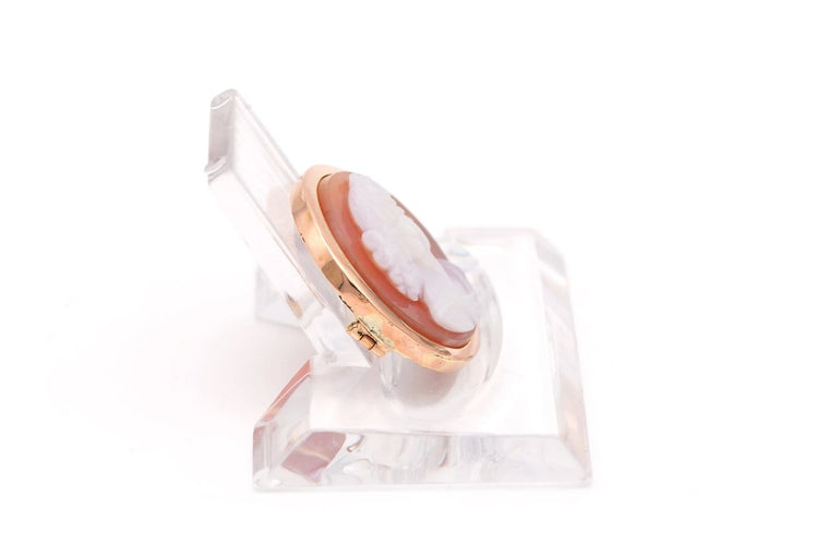 Broche Napoléon III - Broche en or jaune 18 carats et camée agate 58 Facettes B681