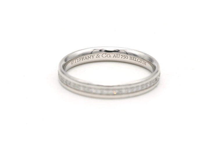 Bague 52 Tiffany & Co. Metro - Bague en or blanc et diamants 58 Facettes 22549