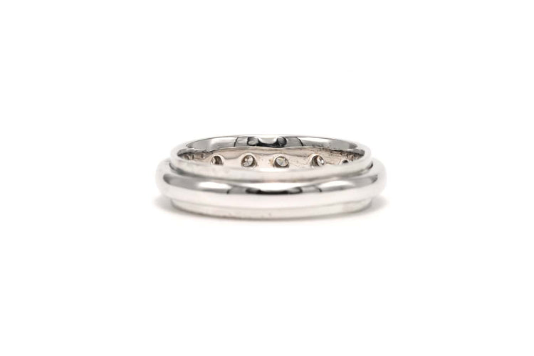 Bague 58 Bague contemporaine en or blanc et diamants taille brillant 58 Facettes 22452