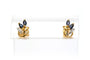 Boucles d'oreilles Boucles d'oreilles contemporaines en or jaune et blanc 18 carats et saphirs 58 Facettes 22580