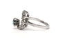 Bague 48 Bague contemporaine en or blanc 18 carats, saphir et diamants taille 8/8 58 Facettes 23605