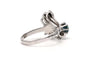 Bague 48 Bague contemporaine en or blanc 18 carats, saphir et diamants taille 8/8 58 Facettes 23605