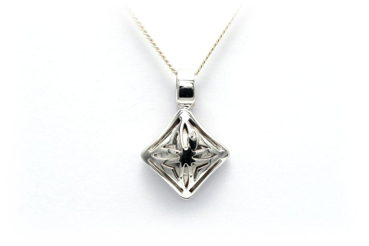 Pendentif Pendentif contemporain en or blanc 18 carats serti de diamants taille brillant 58 Facettes 22526