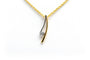 Pendentif Pendentif contemporain en or jaune et blanc 18 carats, diamant taille brillant 58 Facettes B720