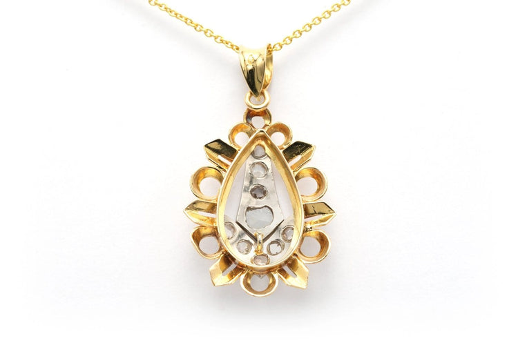 Pendentif Art Déco - Pendentif en or jaune et blanc 18 carats et diamants 58 Facettes 22686
