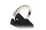 Bague 53 Alliance demi-américaine en or blanc et diamants 58 Facettes 22703