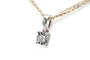 Pendentif Pendentif contemporain en or blanc 18 carats avec diamant taille brillant 58 Facettes B718