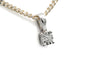 Pendentif Pendentif contemporain en or blanc 18 carats avec diamant taille brillant 58 Facettes B718