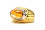Bague 53 Bague contemporaine en or jaune et blanc 18 carats sertie d'une citrine 58 Facettes 22699