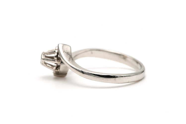 Bague 52 Art déco - Bague en or blanc 18 carats et diamant taille brillant 58 Facettes 22701