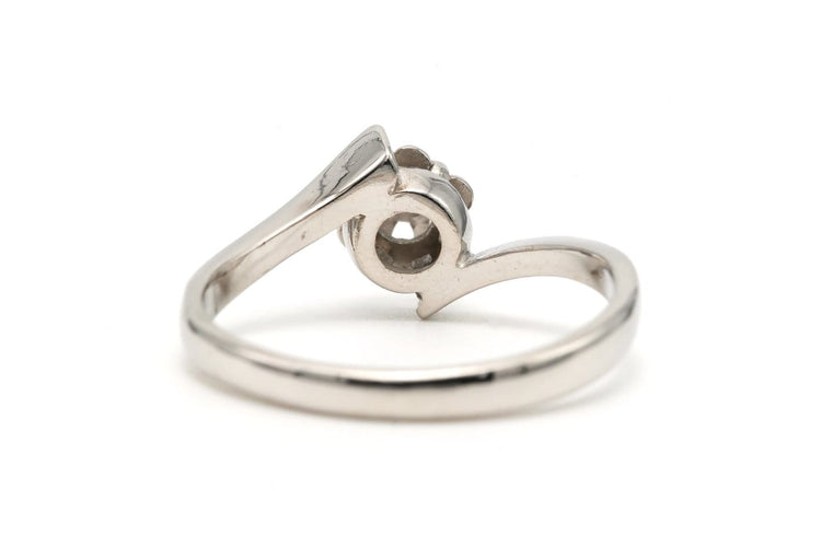 Bague 52 Art déco - Bague en or blanc 18 carats et diamant taille brillant 58 Facettes 22701