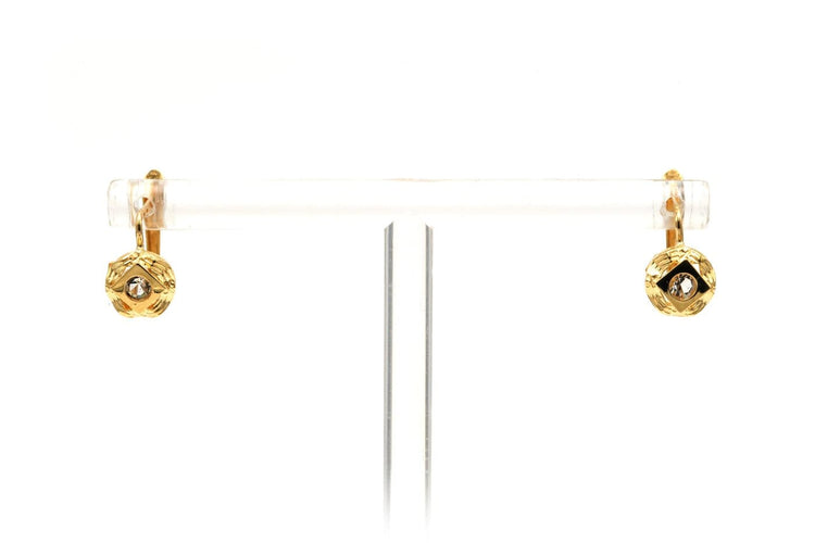 Boucles d'oreilles Art déco - Boucles d'oreilles en or jaune 18 carats et strass 58 Facettes B749