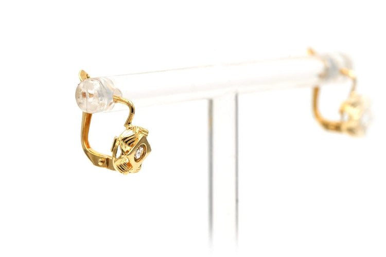 Art déco - Boucles d'oreilles en or jaune 18 carats et strass 58 Facettes B749