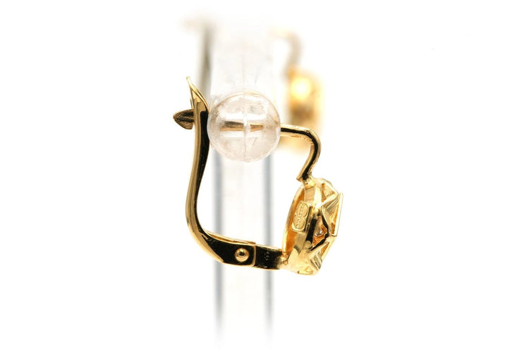 Art déco - Boucles d'oreilles en or jaune 18 carats et strass 58 Facettes B749