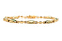 Bracelet Bracelet contemporain en or jaune 18 carats, émeraudes et diamants 58 Facettes B727