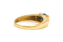 Bague 55 Bague contemporaine en or jaune 18 carats, saphir et diamants taille brillant 58 Facettes 22817