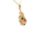 Pendentif contemporain en or jaune 18 carats, pierres multiples et diamants 58 Facettes 22832